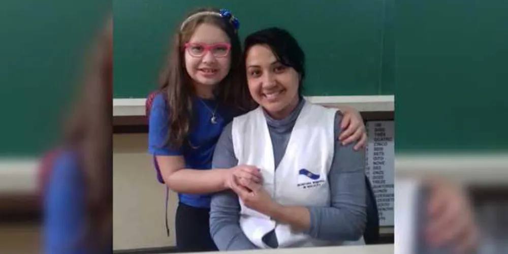 Aluna Laura e professora Tatiana