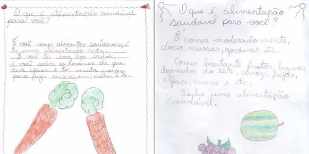 Imagem ilustrativa da imagem Alunos produzem textos sobre alimentação saudável