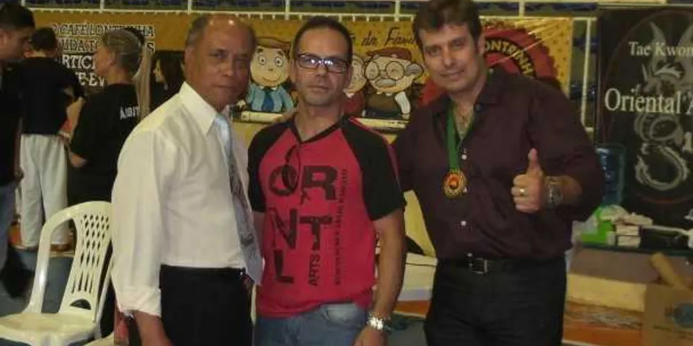 Grão Mestre Romildo Lopez, Mestre Jefferson Machado e o atleta Maurício Tadeu Guerra Pinto