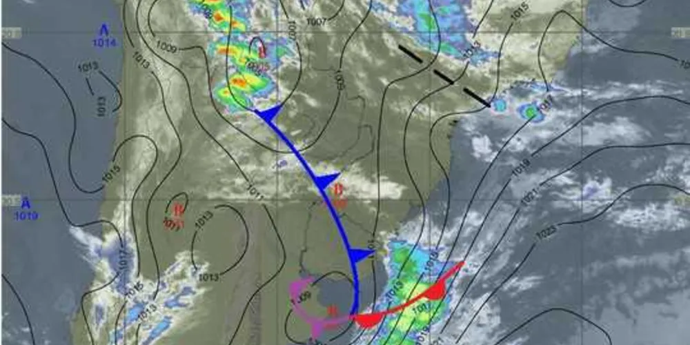 A frente fria deverá causar temporais na região/Foto: Divulgação Simepar