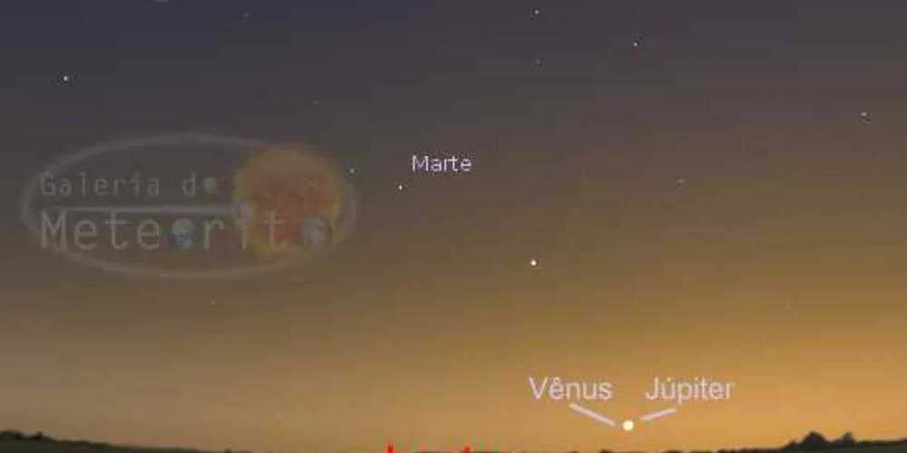 Modelo de como estavam os Planetas Júpiter e Vênus na manhã de hoje (13)/Foto: Divulgação 