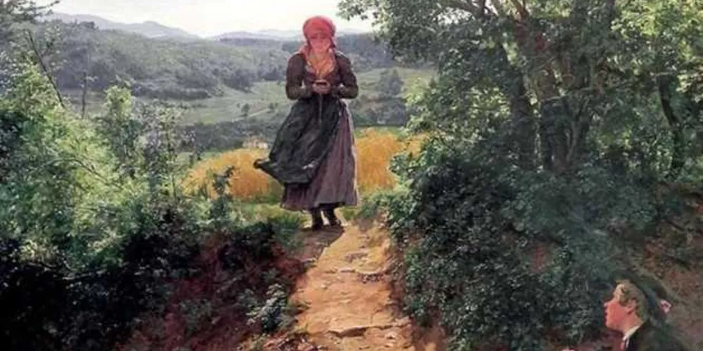 Imagem ilustrativa da imagem Internautas veem mulher com smartphone em quadro de 1860