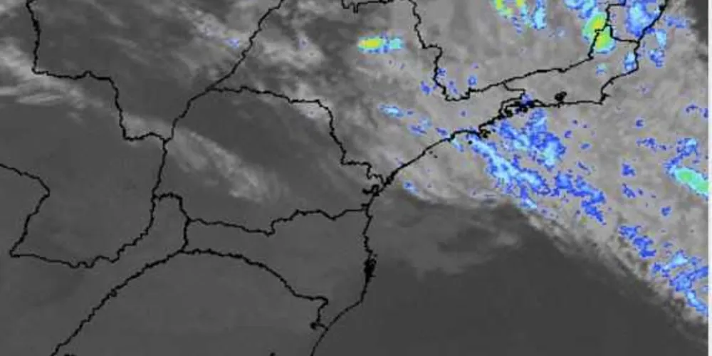 Imagem de satélite da manhã desta segunda-feira (20), da Região Sul. Foto: Divulgação Simepar