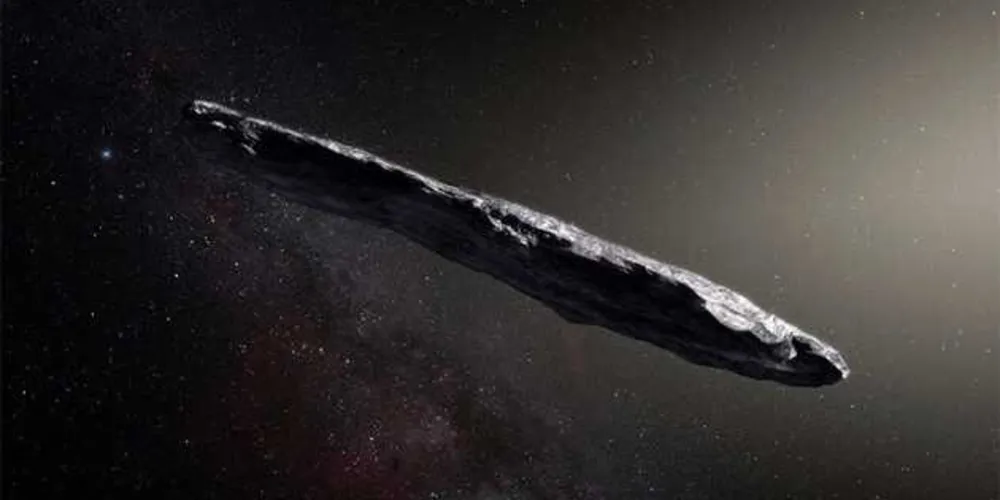Ilustração artística de 'Oumuamua, o primeiro objeto interestelar já detectado/Foto: Divulgação ESO / M. Kornmesser
