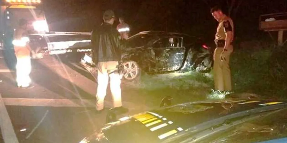 Policial militar saía de serviço quando seu carro capotou perto de Ortigueira