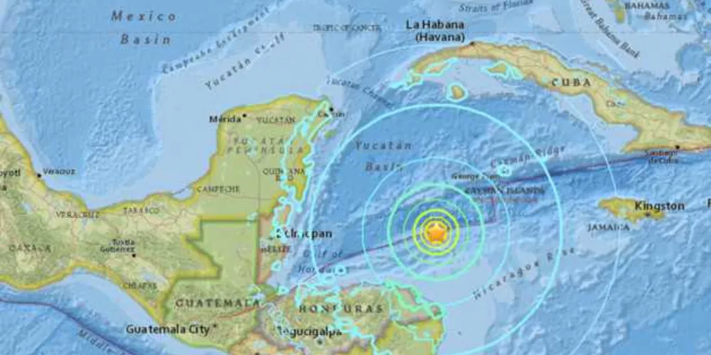 A origem do tremor foi a 44 quilômetros ao leste do arquipélago das Ilhas de Cisne/Foto: Reprodução 