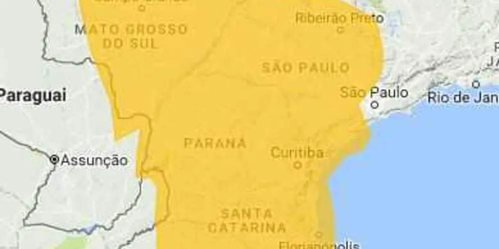 Segundo o Instituto, há risco moderado para ocorrência de fenômeno meteorológico adverso dentro das próximas 72 horas/Foto: Divulgação INPE