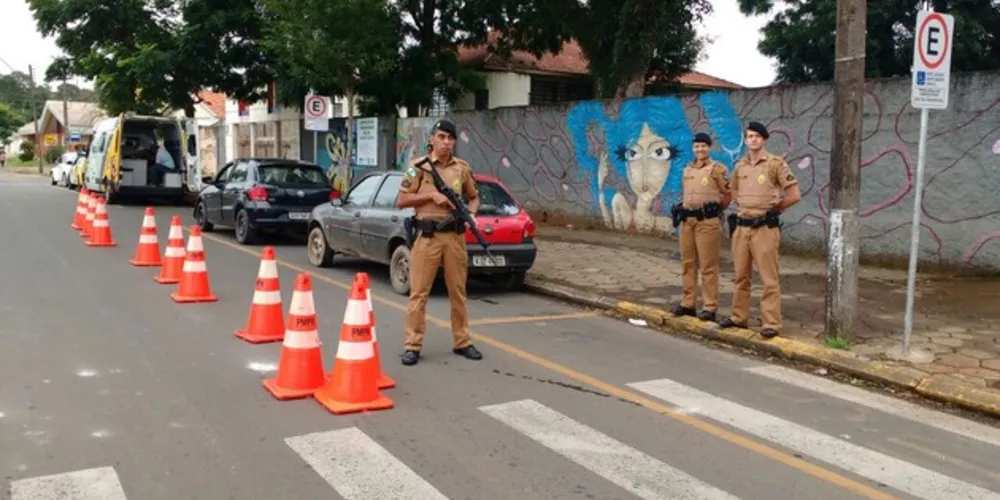 Operação foi realizada nesta segunda-feira na área central de Telêmaco Borba