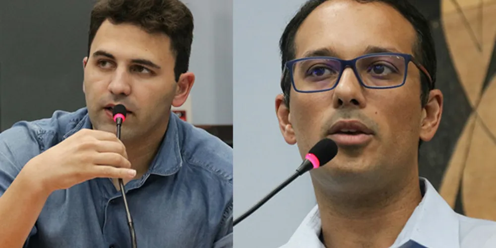 Felipe Passos (esquerda) e Pietro Arnaud (direita) voltaram a trocar farpas no Legislativo