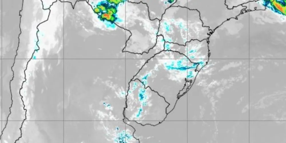 Imagem de satélite desta manhã/Reprodução Simepar