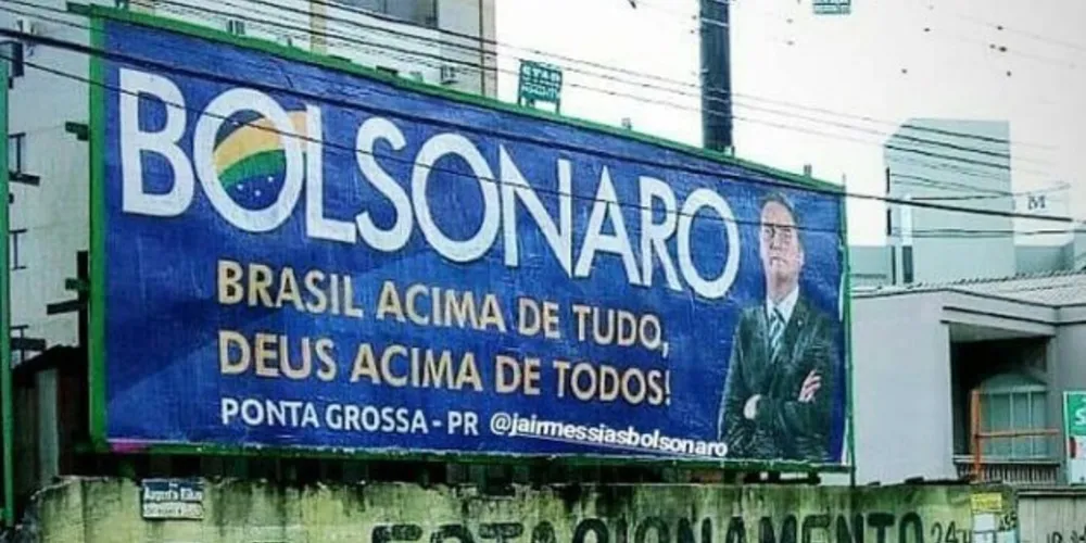 Imagem ilustrativa da imagem Em PG, outdoor pró-Bolsonaro gera polêmica