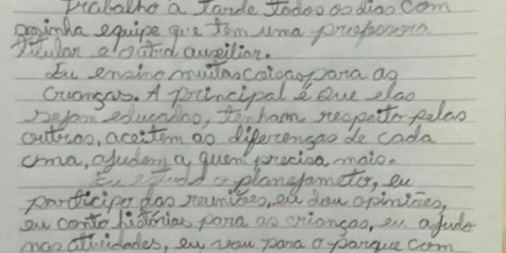 A foto da carta foi postado nas redes sociais pela professora/Foto: Divulgação