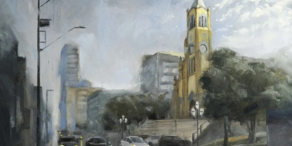  A preocupação do artista é colocar elementos realistas ao mesmo tempo em que proporciona uma visão poética do local.