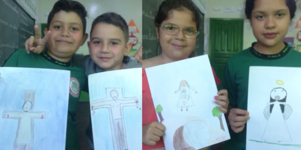 Imagem ilustrativa da imagem Jesus Cristo é tema de texto e desenhos em Jaguariaíva