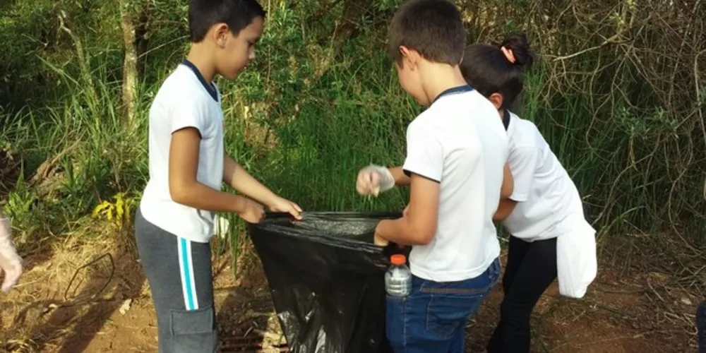 Imagem ilustrativa da imagem Entorno de rio em Tibagi é limpo por alunos