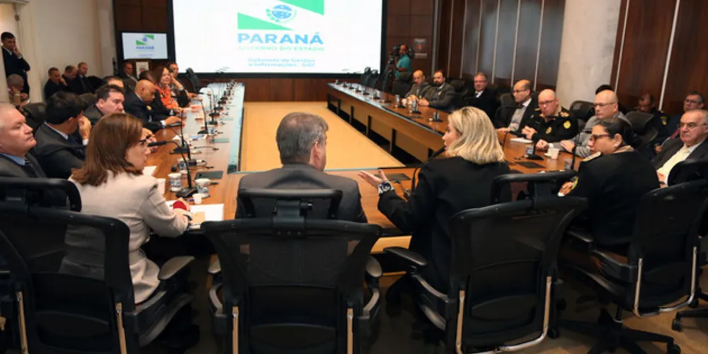 Governadora Cida Borghetti coordena a 4º Reunião de Integração das Forças de Segurança.
Curitiba, 22/05/2018.
Foto: Orlando kissner/ANPr