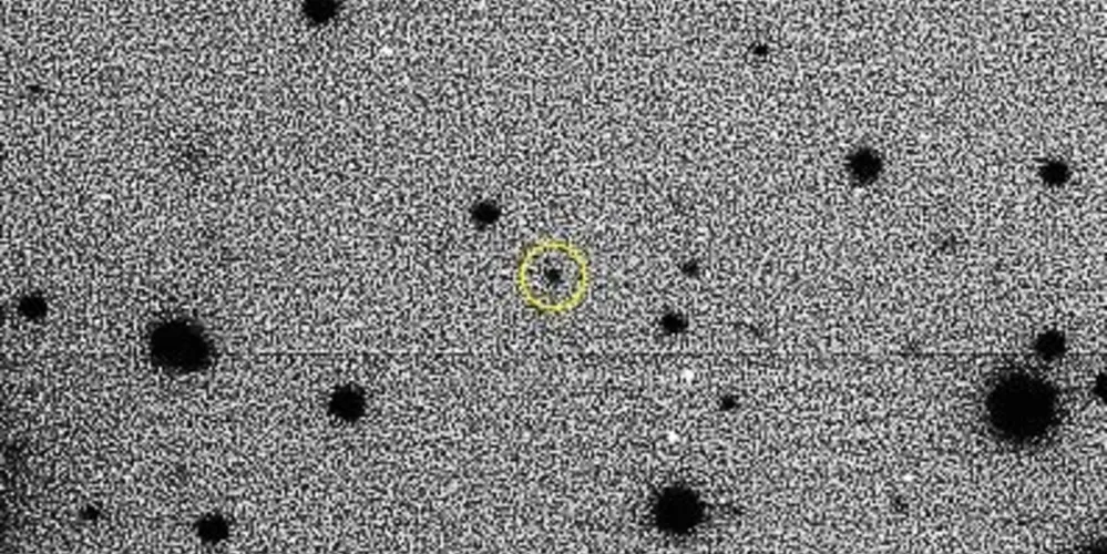 Asteroide 2015 BZ509 (circulado em amarelo) /Foto: Reprodução 