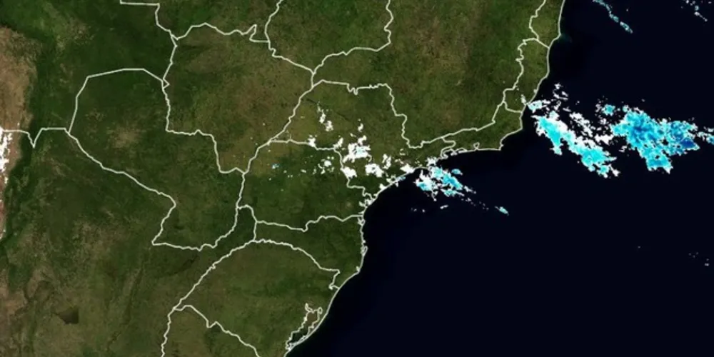 Imagem do satélite Goes, registrada hoje (25) às 08:06 (BRT)/Foto: Reprodução Simepar