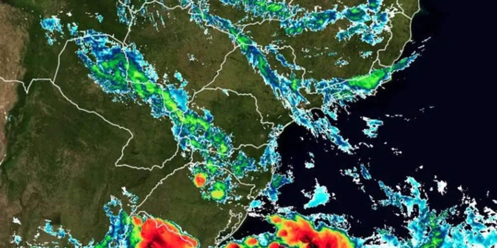 Imagem de satélite GOES registrada na manhã de hoje (11)