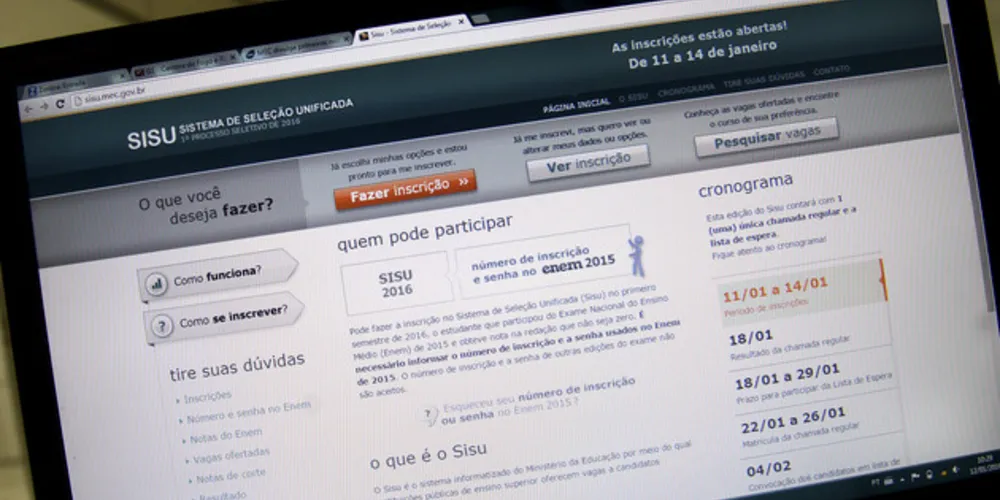 Nesta edição, o Sisu oferece 57.271 vagas em 68 instituições públicas de ensino superior em todo o país