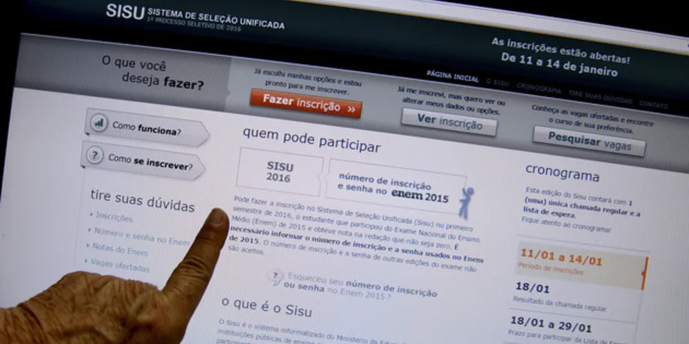 A lista de espera vale apenas para a primeira opção de curso, feita na hora da inscrição