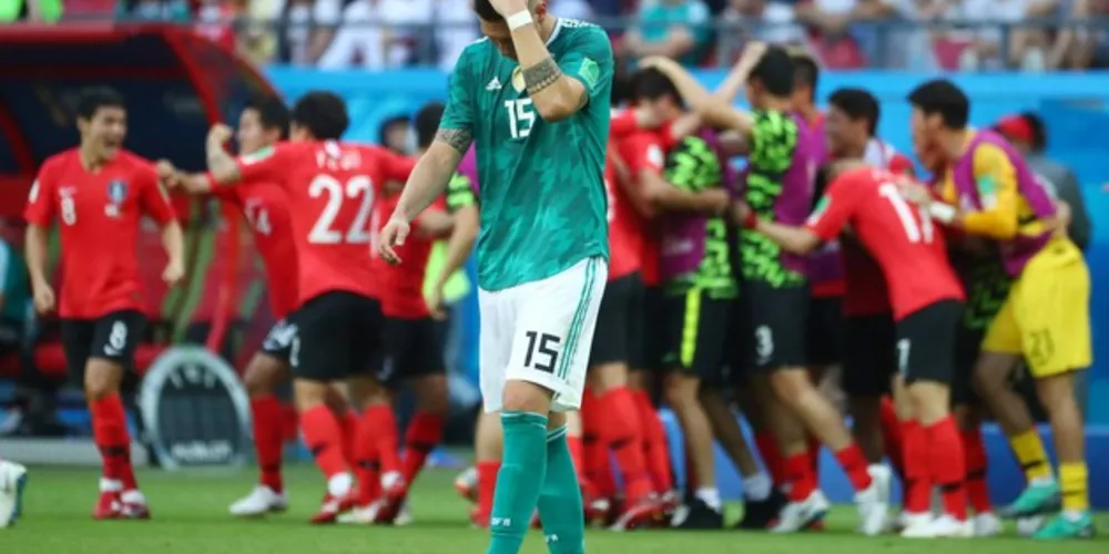 Alemão Sule lamenta o primeiro gol sul-coreano. 