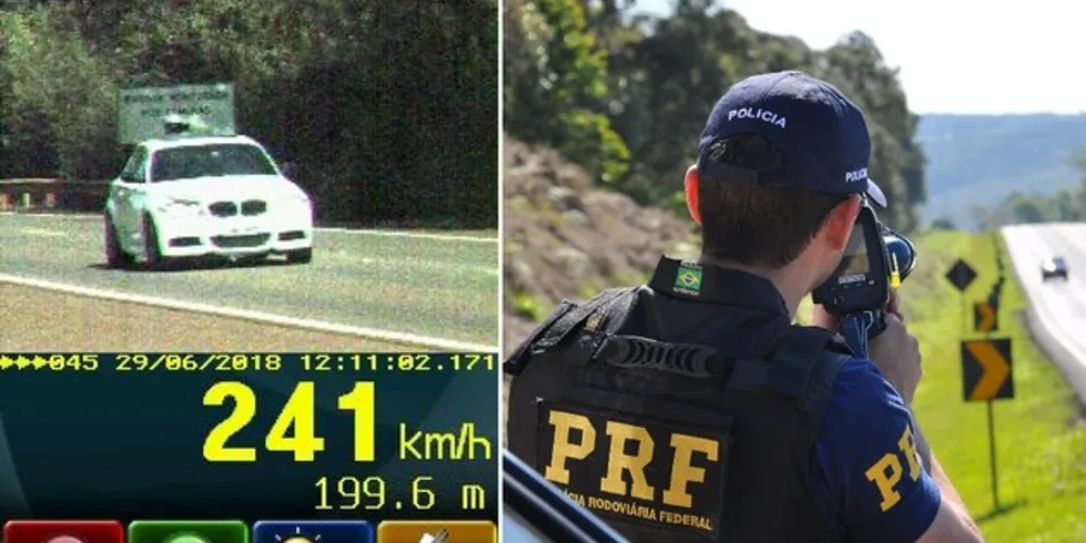 Imagem ilustrativa da imagem Radar da PRF flagra carro a 241 km/h no Paraná
