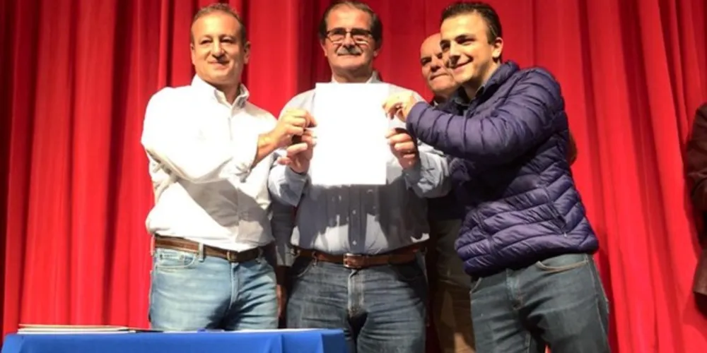 Moacyr Fadel, João Carlos e Aliel durante liberação