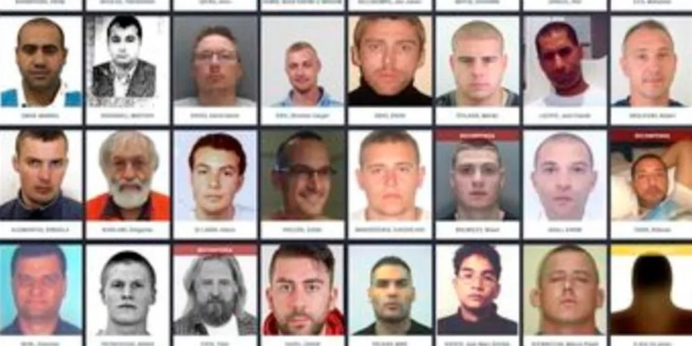 Mosaico do jogo Copa dos Mais Procurados criado pelo Europol