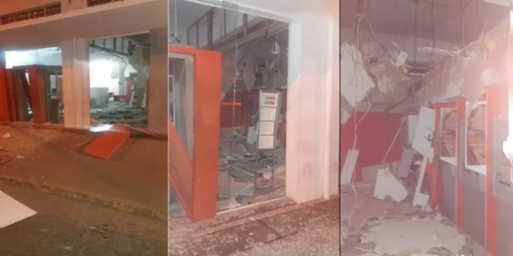 Imagem ilustrativa da imagem Quadrilha ataca banco e explode caixas no Paraná