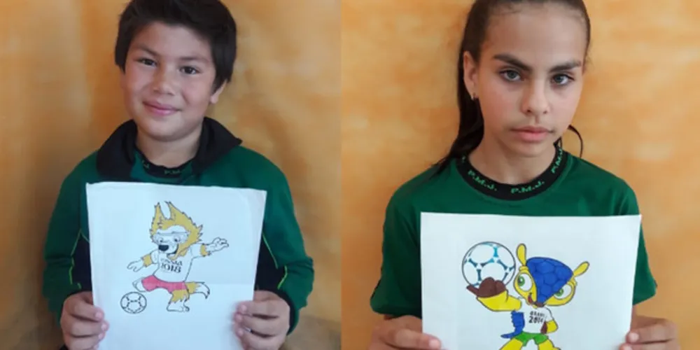 Imagem ilustrativa da imagem Alunos reproduzem mascotes da Copa do Mundo