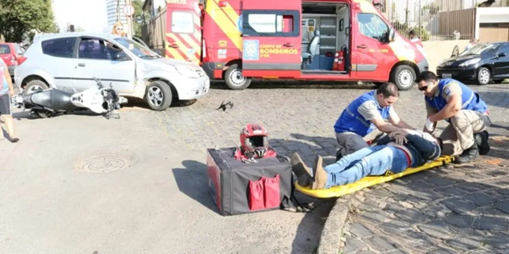 Imagem ilustrativa da imagem Acidente em Olarias deixa motociclista ferido