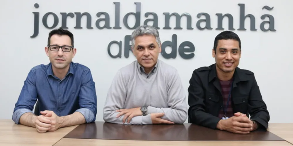 Gilberto Alves de Oliveira, Mário Martins e Helton Costa acertaram os últimos detalhes da parceria entre aRede, JM, Sant'Ana e Secal