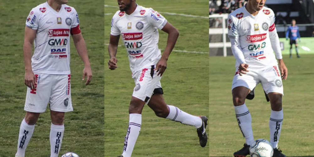 Sosa (esq.), Peixoto (centro) e Chicão (dir.) renovam com o Operário e iniciarão a quinta temporada no Fantasma