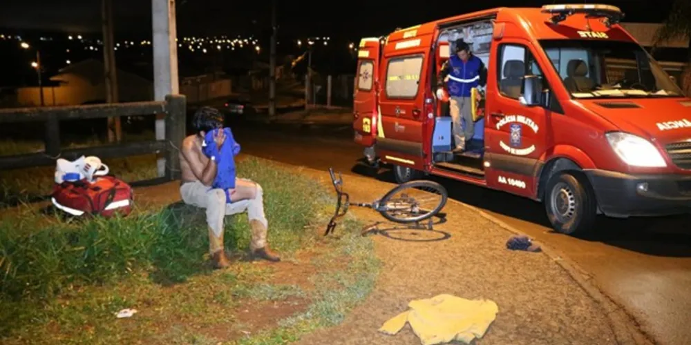 Com o impacto, vítima sofreu lesões na perna e na cabeça