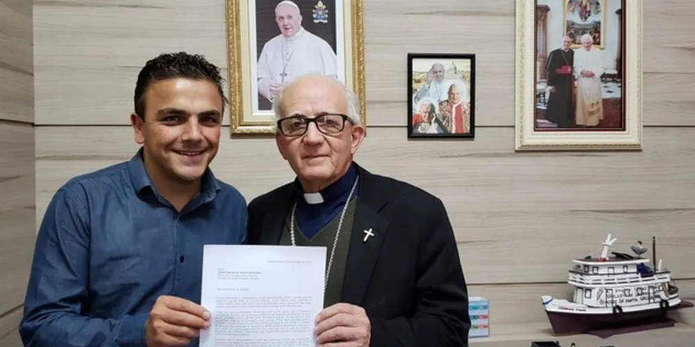 Aliel e Bispo D. Sérgio Braschi se reuniram na tarde desta sexta-feira (19) na Mitra da Diocese.