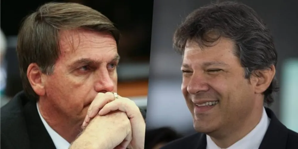 Pesquisa aponta Bolsonaro com 57% da preferência enquanto o petista tem 43%.