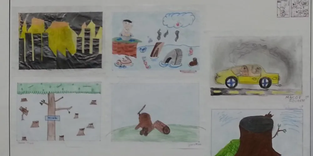 Imagem ilustrativa da imagem Desenhos de turma em PG retratam problemas ambientais