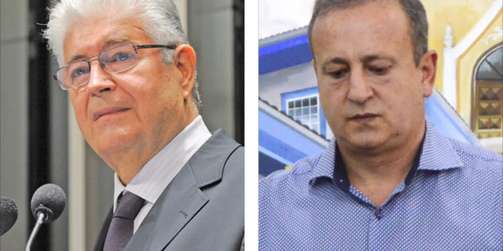 Senador Roberto Requião (esq.) e Moacyr Fadel, prefeito de Castro.