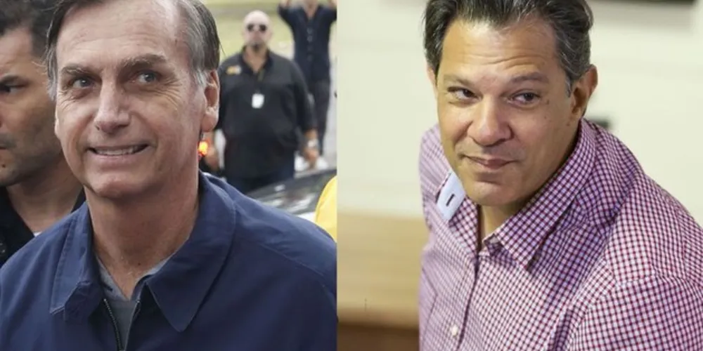 Os candidatos à Presidência Jair Bolsonaro (PSL) e Fernando Haddad (PT) 