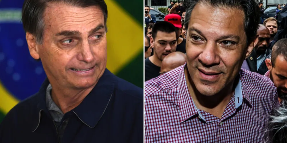 Jair Bolsonaro (esq.) e Fernando Haddad.