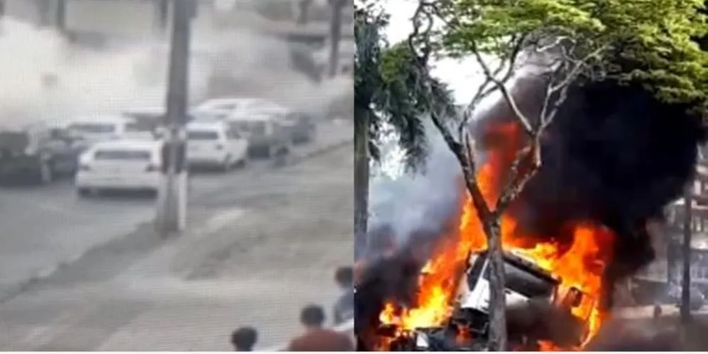 Avenida das Cataratas foi interditada e equipes atuaram no combate ao fogo