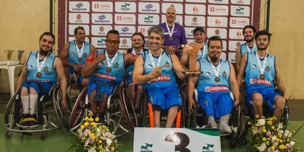Atual terceiro colocado do Parajaps, o Tubarões/MM representa Ponta Grossa no Basquete para Cadeirantes