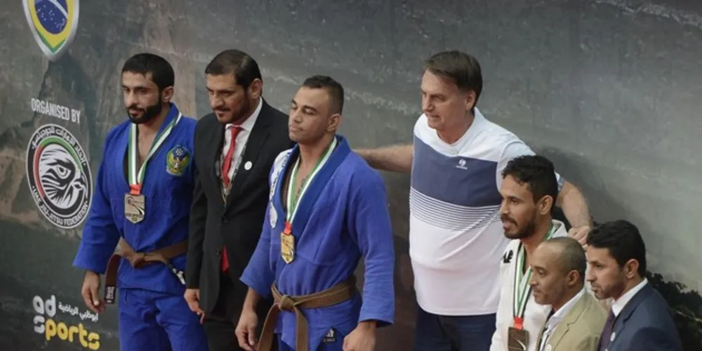 Bolsonaro foi à Arena Carioca 1 acompanhar as finais do evento de Jiu-Jitsu Abu Dhabi Grand Slam Rio.