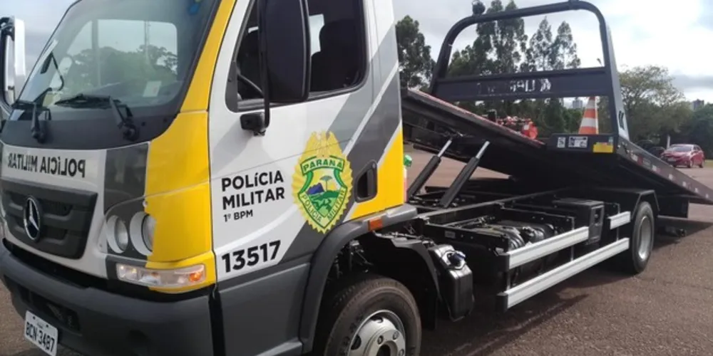 Polícia Militar de Ponta Grossa recebeu o caminhão e outros seis veículos nesta semana