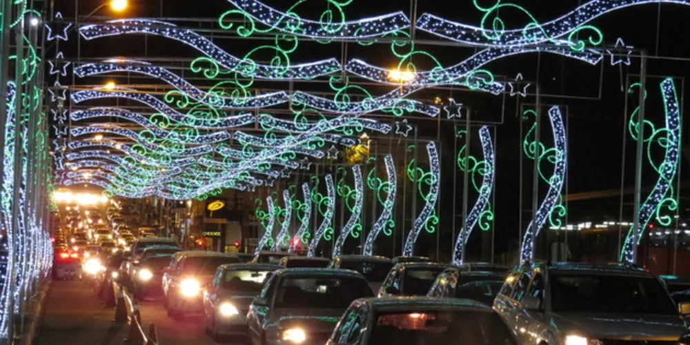 Centro de Ponta Grossa estará iluminado a partir do dia 7 de dezembro