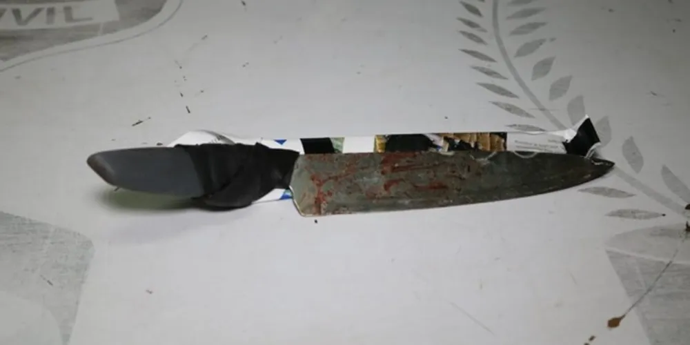 Faca usada no crime foi apreendida pela Polícia Civil e será periciada