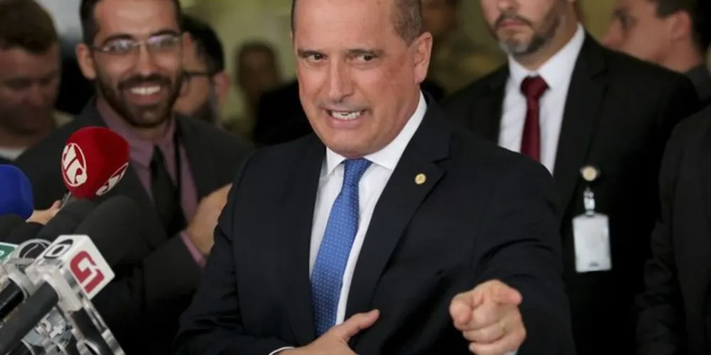 O ministro-chefe da Casa Civil, Onyx Lorenzoni, em entrevista no Palácio do Planalto
