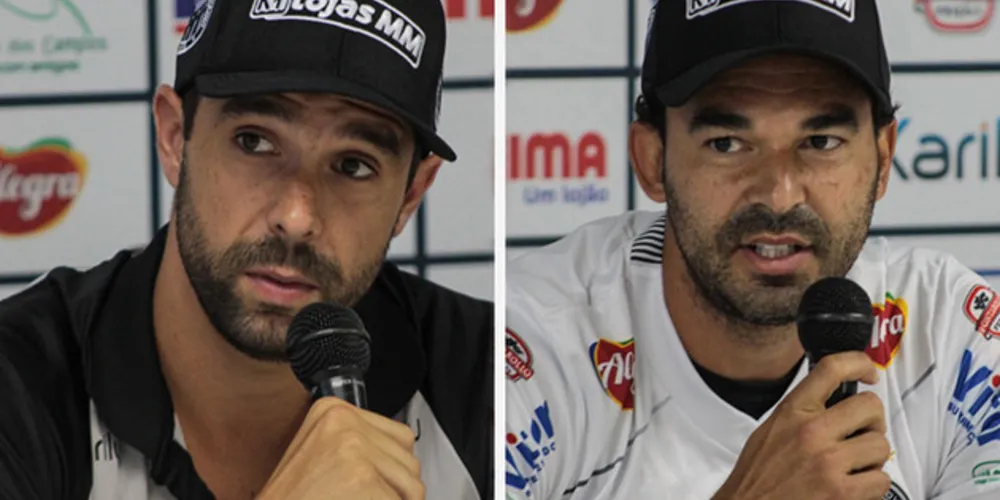 Tiago Alencar (esq.) e Thiago Braga (dir.) foram apresentados em coletiva