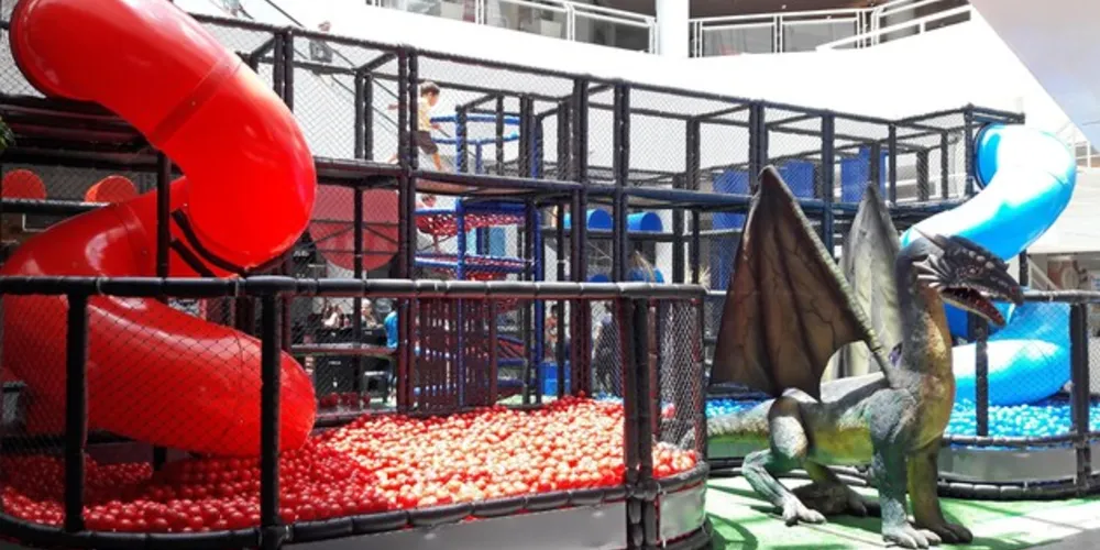 Circuito de diversão Dragon Land fica no shopping até 24 de fevereiro